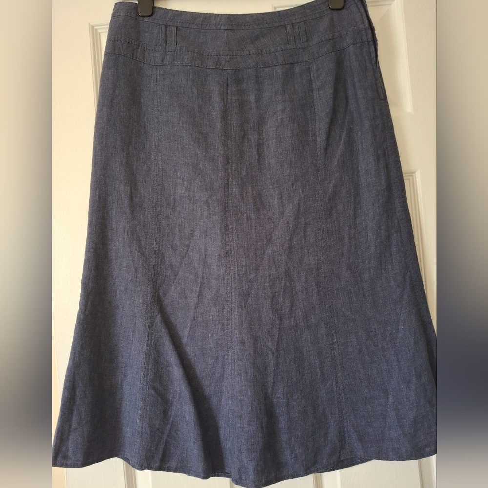 Dark Gray/blue Linen Skirt